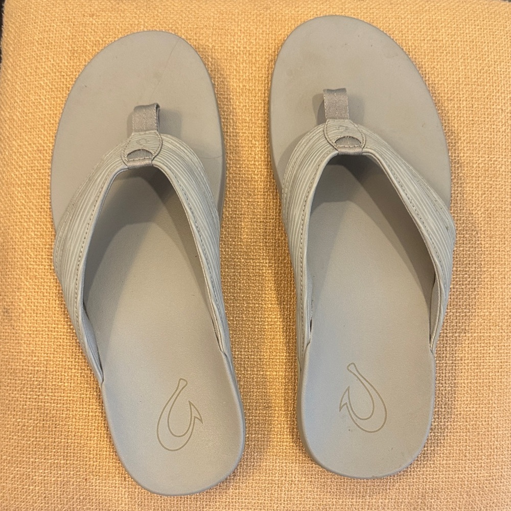 Mens Neutral Gray Comfort Flip Flop ok Sandals